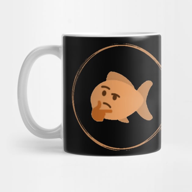 Thinking Fish Emoji Orange by maywither